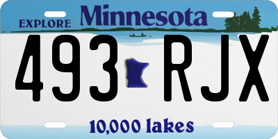 MN license plate 493RJX