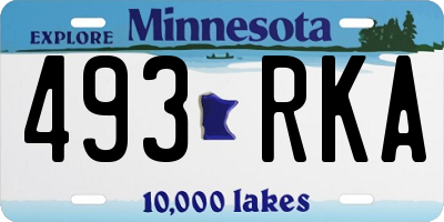 MN license plate 493RKA