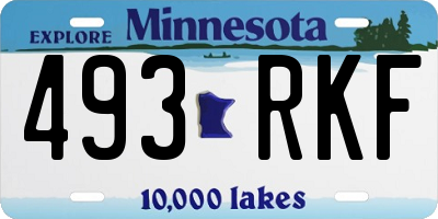 MN license plate 493RKF