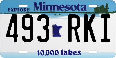 MN license plate 493RKI