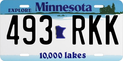MN license plate 493RKK