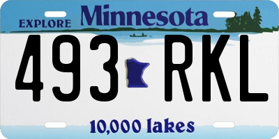 MN license plate 493RKL