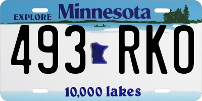 MN license plate 493RKO