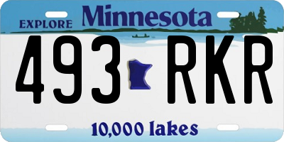 MN license plate 493RKR