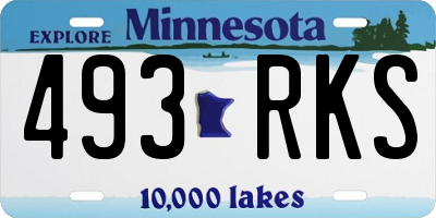 MN license plate 493RKS