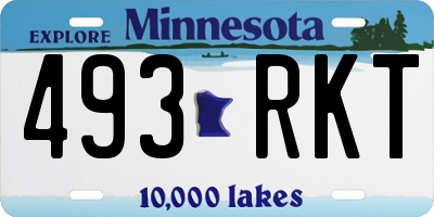MN license plate 493RKT