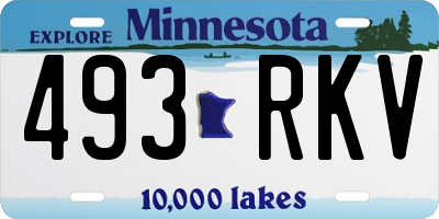 MN license plate 493RKV