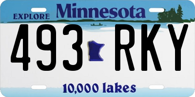 MN license plate 493RKY