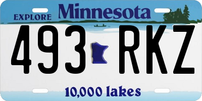MN license plate 493RKZ
