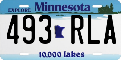 MN license plate 493RLA