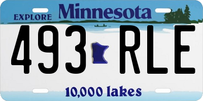 MN license plate 493RLE