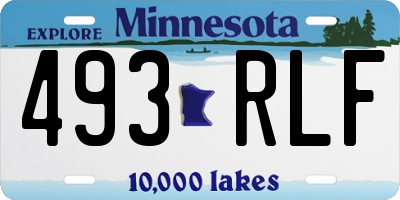 MN license plate 493RLF