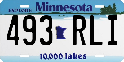MN license plate 493RLI