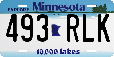 MN license plate 493RLK