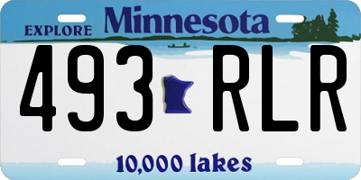 MN license plate 493RLR