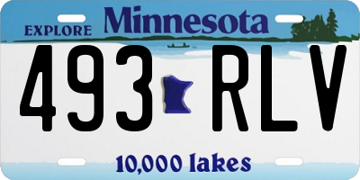 MN license plate 493RLV