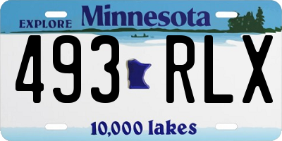 MN license plate 493RLX