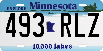 MN license plate 493RLZ