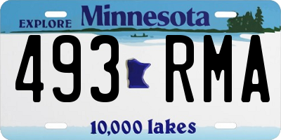 MN license plate 493RMA