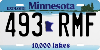 MN license plate 493RMF