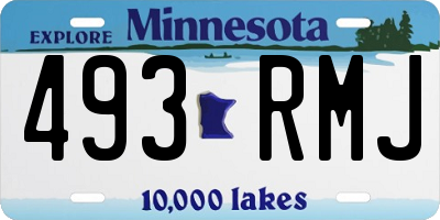 MN license plate 493RMJ