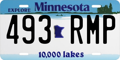 MN license plate 493RMP