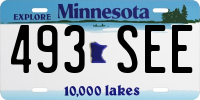 MN license plate 493SEE