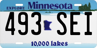 MN license plate 493SEI