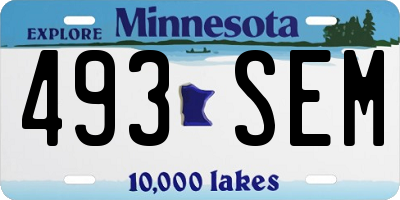 MN license plate 493SEM