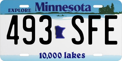 MN license plate 493SFE