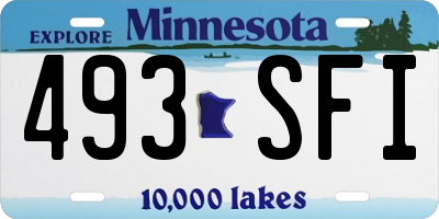 MN license plate 493SFI