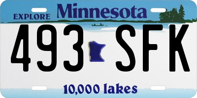 MN license plate 493SFK