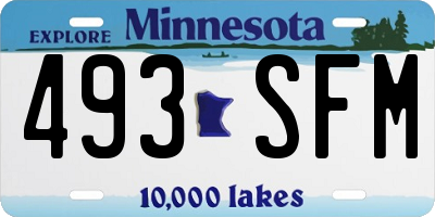 MN license plate 493SFM