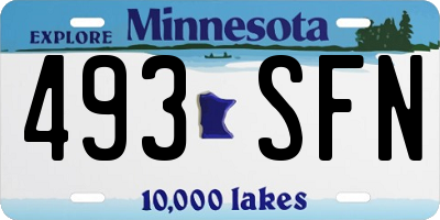 MN license plate 493SFN
