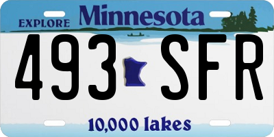 MN license plate 493SFR