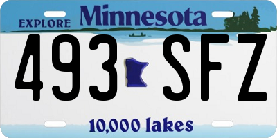 MN license plate 493SFZ