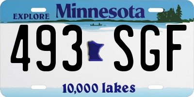 MN license plate 493SGF
