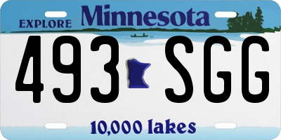 MN license plate 493SGG