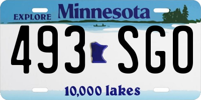 MN license plate 493SGO