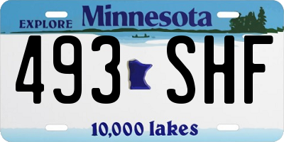 MN license plate 493SHF
