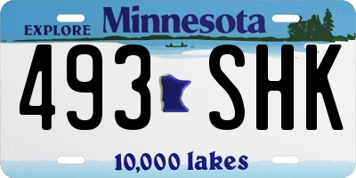 MN license plate 493SHK
