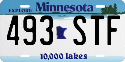 MN license plate 493STF