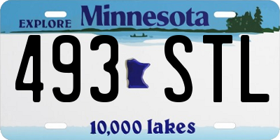 MN license plate 493STL