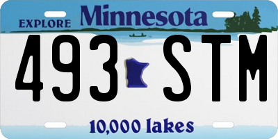 MN license plate 493STM