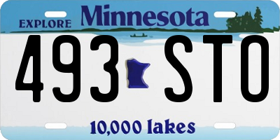 MN license plate 493STO
