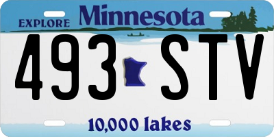 MN license plate 493STV