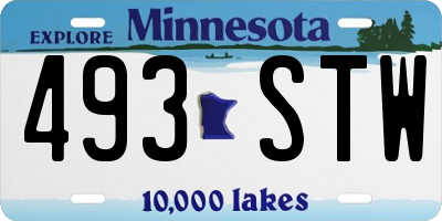 MN license plate 493STW
