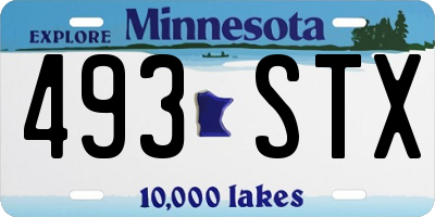 MN license plate 493STX