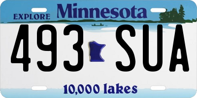 MN license plate 493SUA