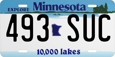 MN license plate 493SUC